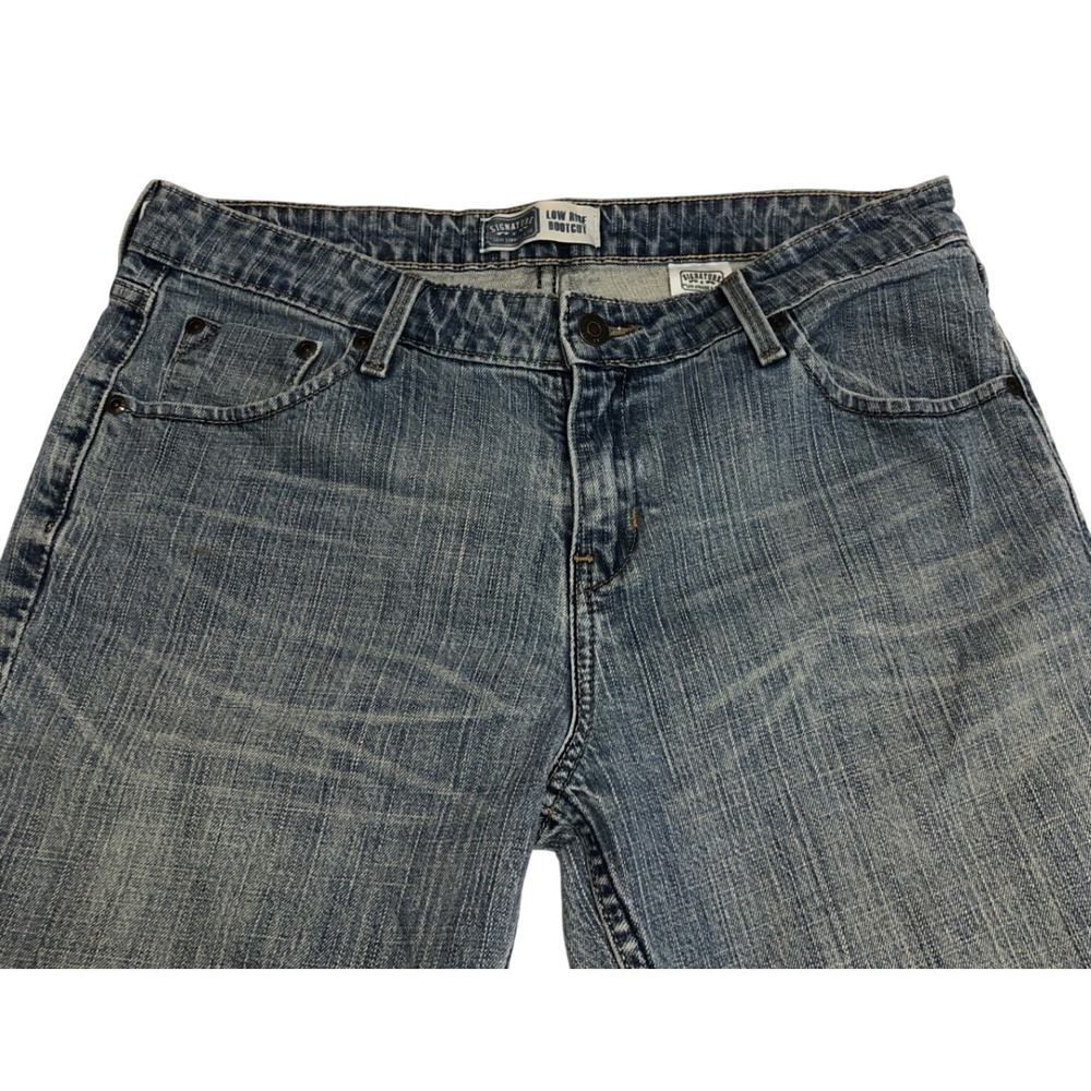 Signature Levi Strauss Womens 12 Long Low Rise Bootcut Jeans Medium Wash Blue - Picture 7 of 9